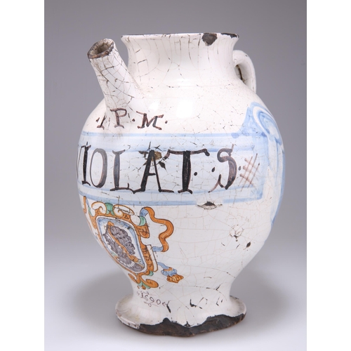 102 - A RARE ITALIAN MAIOLICA WET DRUG JAR, SAVONA, DATED 1690, polychrome painted and inscribed P.P.M. /... 