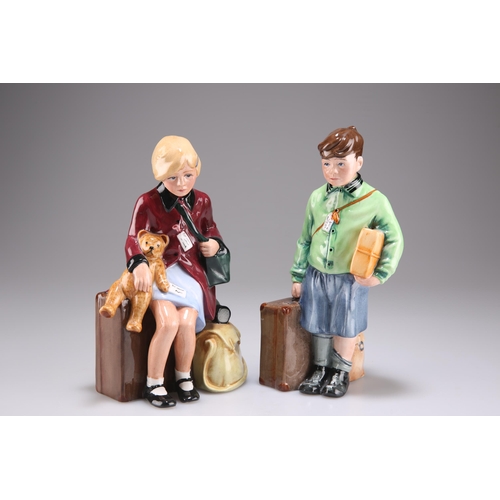 167 - A PAIR OF ROYAL DOULTON LIMITED EDITION FIGURES, 'THE BOY EVACUEE', HN3202, no.2418; and 'THE GIRL E... 