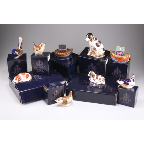 178 - A GROUP OF TEN ROYAL CROWN DERBY PAPERWEIGHTS, including Collectors Guild models of Puppy and Scruff... 