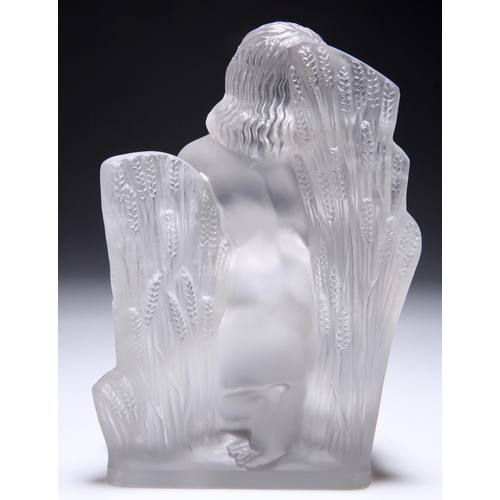 31 - RENÉ LALIQUE (FRENCH, 1860-1945), 'ÉTÉ SURTOUT QUATRE SAISONS' STATUETTE, clear moulded glass, frost... 