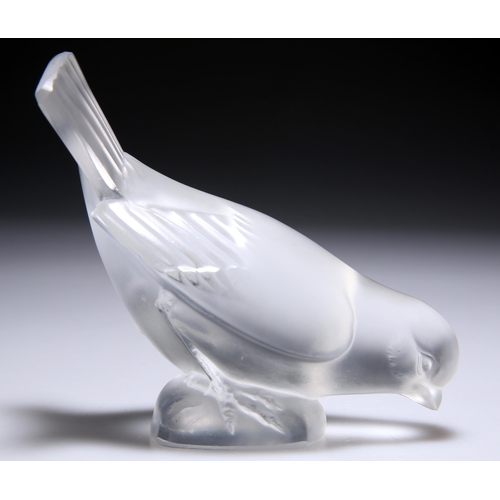 34 - LALIQUE, A MOINEAU HARDI PAPERWEIGHT, etched 'Lalique France'. 9cm by 12cm

 View 360 degree spin: h... 