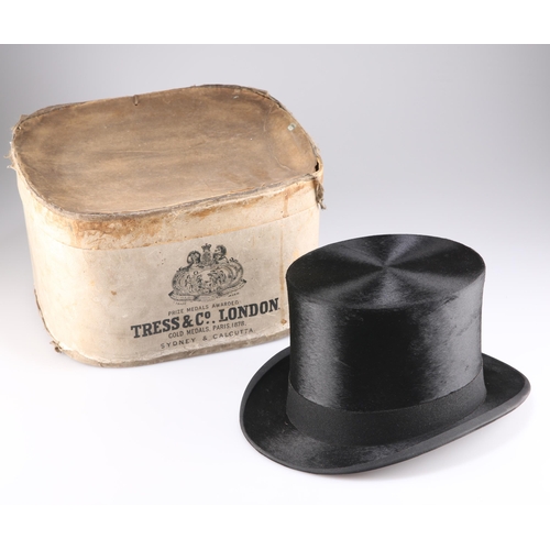 474 - A BRUSHED SILK TOP HAT, with felt band, no maker's name but stamped 'BEST QUALITY LONDON' to lining,... 