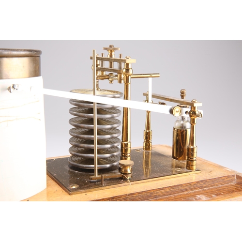 483 - AN EARLY 20TH CENTURY OAK CASED BAROGRAPH, with base drawer and Aspec movement. 37.5cm wide