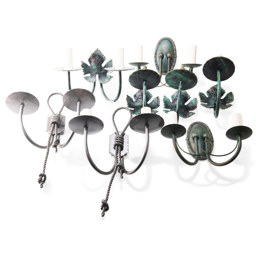 534 - A GROUP OF VARIOUS JIM LAWRENCE WALL LIGHTS, comprising A SET OF THREE SINGLE AND ONE DOUBLE-BRANCH ... 