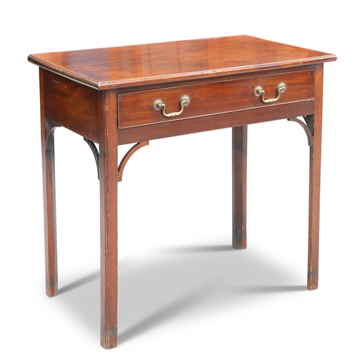 562 - A GEORGE III MAHOGANY HALL TABLE, the moulded rectangular top above a frieze drawer fitted with bras... 