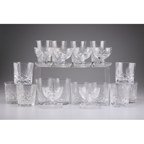 28 - A GROUP OF 20TH CENTURY TABLE GLASS, including whisky tumblers. (20)