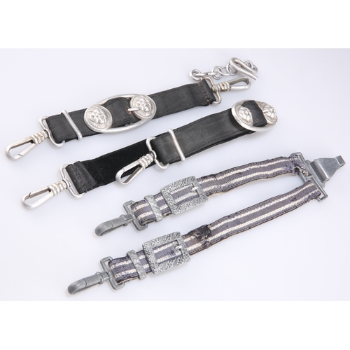 413 - GERMAN MILITARY UNIFORM: TWO SETS OF DAGGER HANGING STRAPS, one for a 2nd pattern Luftwaffe dagger, ... 