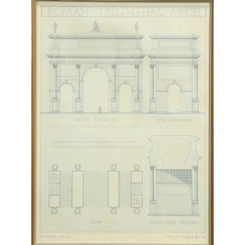 437 - HAVELOCK HAROLD WILSON, THREE ARCHITECTURAL DRAWINGS, comprising 