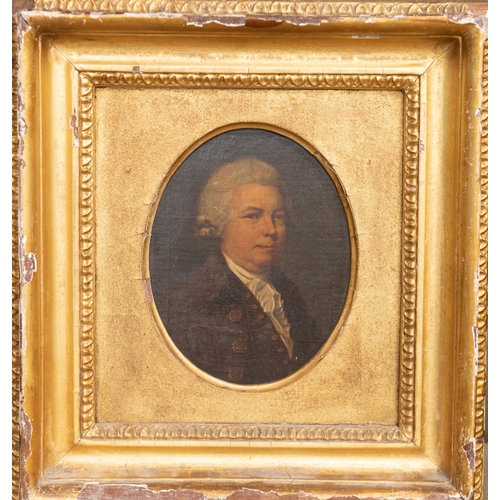 2007 - 18TH CENTURY BRITISH SCHOOL PORTRAIT OF SAMUEL SWINTON, CAPTAIN OF THE ROYAL NAVY Oil on canvas(19cm... 