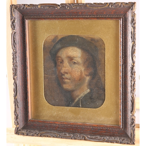 2008 - 18TH CENTURY ENGLISH SCHOOL PORTRAIT OF A MAN Oil on canvas
 (11.5cm x 10cm)... 