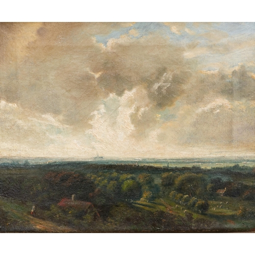 2023 - CIRCLE OF JOHN CONSTABLE (1776-1837) COUNTRY LANDSCAPE WITH CATHEDRAL Oil on canvas
Unframed(33.5cm ... 