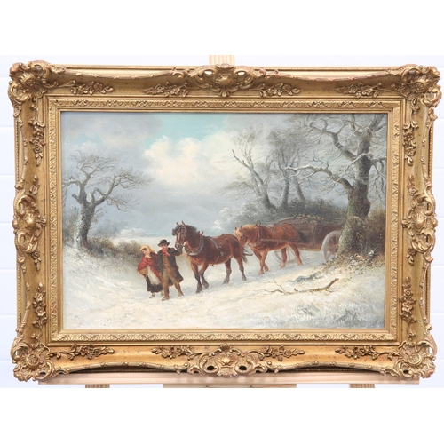 2030 - THOMAS SMYTHE (1823-1906) THE WOODCART Signed lower left
Oil on canvas
 (30cm x 45cm)... 