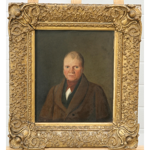 2035 - 19TH CENTURY ENGLISH SCHOOL PORTRAIT OF A GENTLEMAN Oil on canvas(32cm x 27cm)