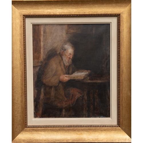 2042 - 19TH CENTURY ENGLISH SCHOOL OLD MAN READING Signed indistinctly with monogram and dated 1898
Oil on ... 