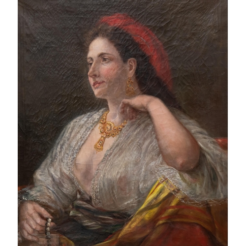 2044 - EUROPEAN SCHOOL (19TH CENTURY) PORTRAIT OF A LADY Oil on canvas
 (75cm x 61cm)... 