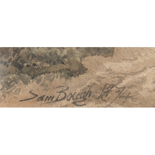 2049 - SAM BOUGH RSA RSW (SCOTTISH 1822-1878) A COUPLE AT A MILITARY ENCAMPMENT Signed and dated 1874
Water... 