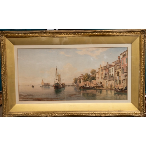 2052 - JAMES T HERVE D'EGVILLE (CIRCA 1806-1880) ON THE GUIDECCA Signed and dated 1873
Watercolour
 (42cm x... 