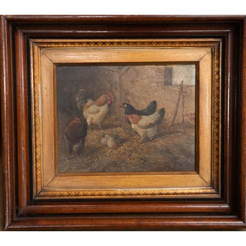 2062 - E VICTOR (19TH CENTURY) CHICKENS IN THEIR PENS, A PAIR One signed
Oil on canvas(19cm x 24cm)Qty: (2)... 