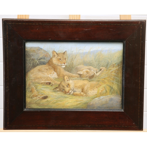 2070 - HARRY DIXON (1861-1942) LION CUBS Signed
Pastel
 (21cm x 30cm)