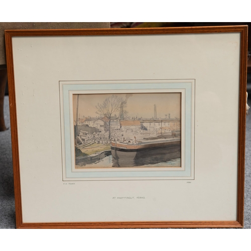 2080 - Y FRED CECIL JONES (1891-1956) AT KNOTTINGLY, YORKS Signed, inscribed and dated 1930
Watercolour and... 