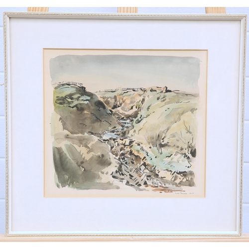 2081 - Y FRED LAWSON (1888-1968) A PAIR OF WATERCOLOURS OF STREAMS Signed and dated 1942
Watercolour
 (26cm... 