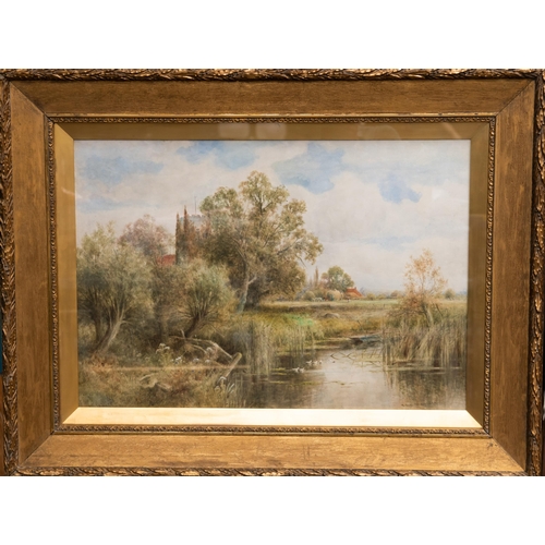 2099 - HENRY JOHN KINNAIRD (1861-1929) THE BACKWATER, WARGRAVE ON THAMES Signed and titled
Watercolour heig... 