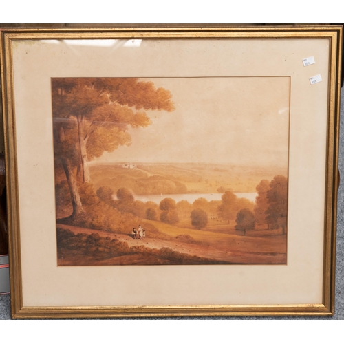 2108 - 19TH CENTURY ENGLISH SCHOOL HAREWOOD HOUSE VIEWS, A PAIR Watercolour(46cm x 55cm)Qty: (2)... 