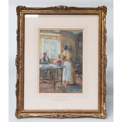 2115 - JAMES SHAW CROMPTON R.I (1853-1916) QUIET INTERLUDE Signed
Watercolour
 (29cm x 20cm)... 