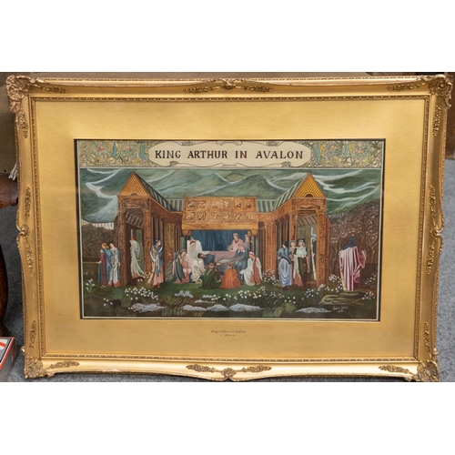 2120 - J HILL (BRITISH 19TH/20TH CENTURY) KING ARTHUR IN AVALON Signed and dated 1926
Watercolour and gouac... 