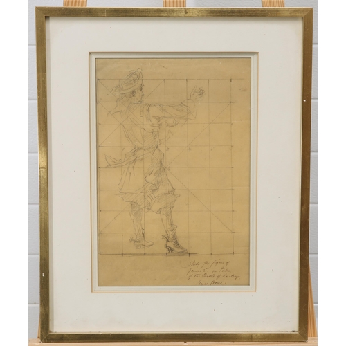 2141 - EYRE CROWE AR (1824-1910) STUDY FOR THE FIGURE OF JAMES II IN PICTURE OF THE BATTLE OF LA HOQUE Penc... 