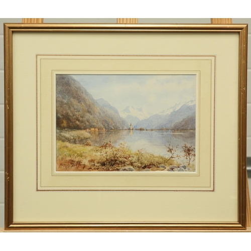 2152 - ALFRED DURHAM (EARLY 20TH CENTURY) SWISS LAKE signed lower left
watercolour
 (17cm x 24.5cm)... 