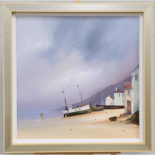 2184 - Y BARRY HILTON (B 1941) BEACH SCENE Signed lower right
oil on canvas(75cm x 75cm)... 