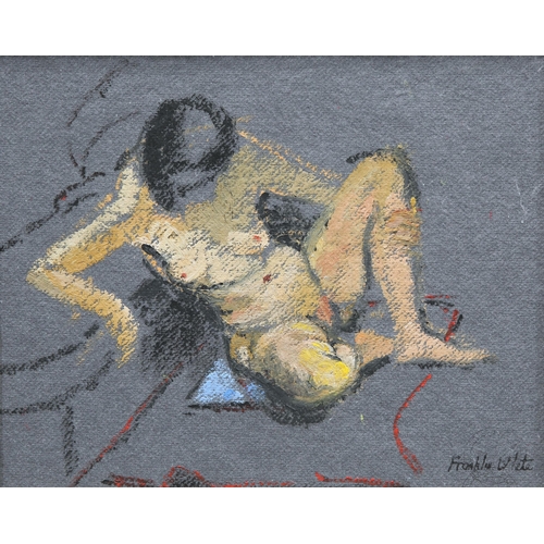 2191 - Y FRANKLIN WHITE (BRITISH 1892-1975) SEATED NUDE Signed lower right, mixed media on grey board(24cm ... 