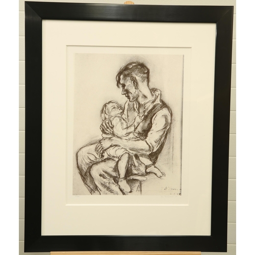 2193 - Y TOM McGUINNESS (1926-2006) MINER AND CHILD signed and dated '05 in the margin, numbered 95/200 wit... 