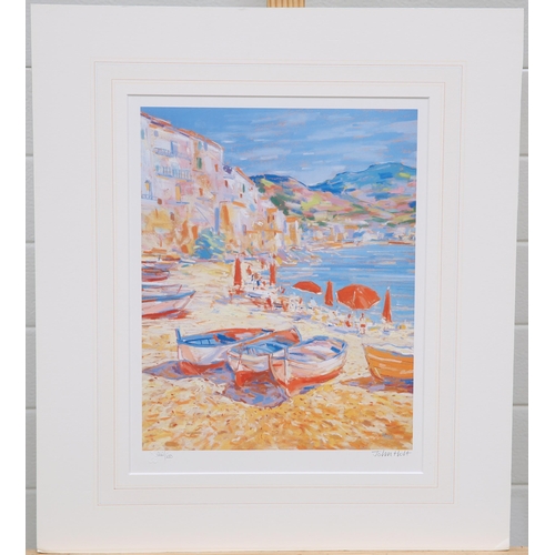 2200 - Y JOHN HOLT (B 1949) BEACH SCENE limited edition print, unframed(33cm x 26.5cm)... 