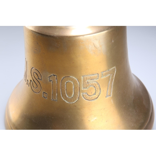 189 - A BRASS BELL FROM HMS MMS 1057. Bell 22cm highThe motor minesweeper was ordered on 18 December 1942 ... 