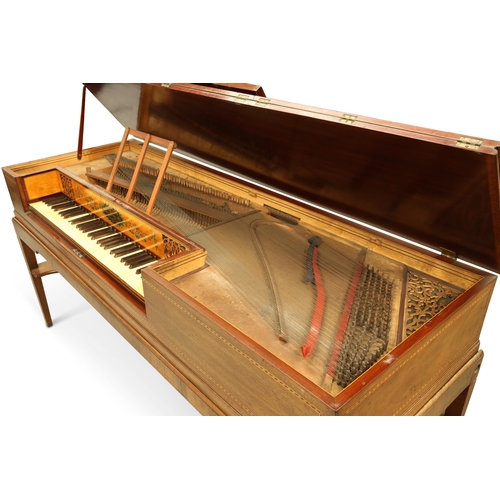 213 - A SQUARE PIANO, BY MUZIO CLEMENTI & CO, LONDON, CIRCA 1805, the mahogany with inlay, the fascia ... 