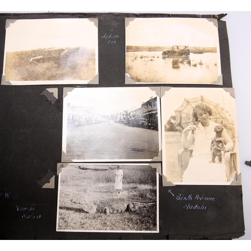 227 - AN INTERESTING ALBUM OF PHOTOGRAPHS, c.1920's, Kenya, Uganda and Sudan, including tribes. (Qty)... 