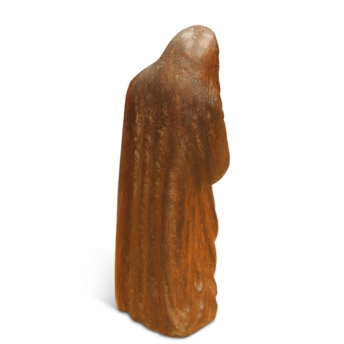 284 - A 19TH CENTURY OAK CARVING OF A SAINT. 40.5cm high