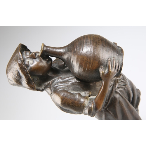 287 - FULBORN, 'SU-SU', A BRONZE FIGURE OF A YOUNG BOY TIPPLING, CIRCA 1900, signed and titled in the cast... 