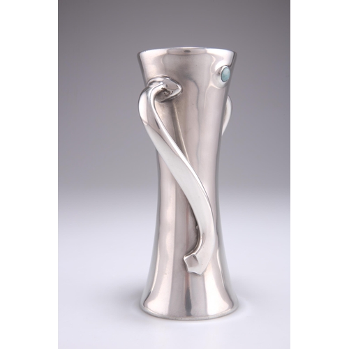 33 - A LIBERTY & CO TUDRIC PEWTER TWO-HANDLED VASE, DESIGNED BY ARCHIBALD KNOX, no. 030, the waisted ... 