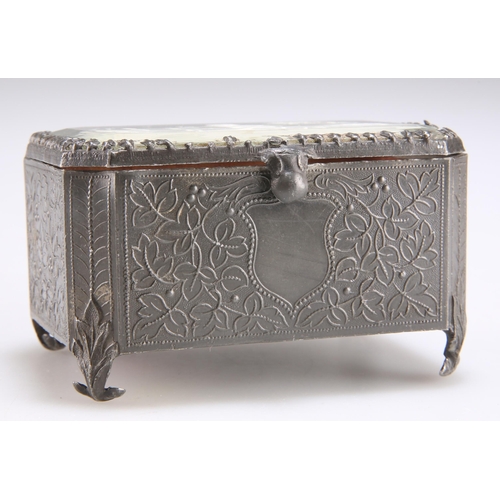 44 - A FRENCH 'MARY GREGORY' JEWEL CASKET, CIRCA 1900, rectangular with canted corners, the hinged glass ... 