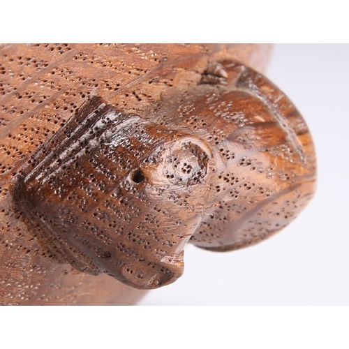 499 - ROBERT THOMPSON OF KILBURN, A MOUSEMAN OAK FRUIT BOWL, CIRCA 1940S, lightly adzed and with a carved ... 