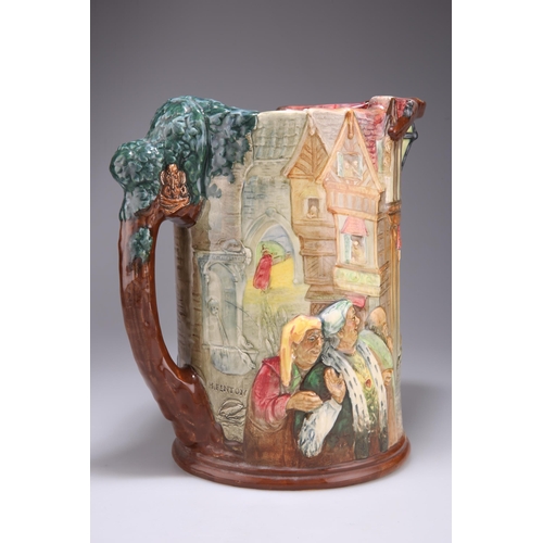 97 - A LARGE LIMITED EDITION ROYAL DOULTON 'THE PIED PIPER' JUG, 258/600, designed by Charles Noke and Ha... 