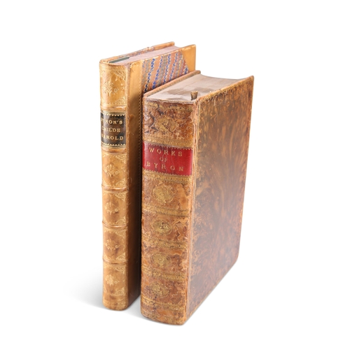 251 - BYRON (LORD), CHILDE HAROLD'S PILGRIMAGE, 1 volume, 4th edition 1812, half leather, plus a copy of t... 