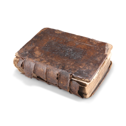 256 - A 1595 GENEVA HOLY BIBLE, also referred to as a “Breeches” Bible, lacking all prelims from the Old T... 