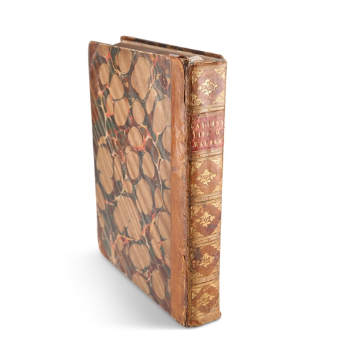 262 - CAYLEY (ARTHUR), The Life of Sir Walter Raleigh, 2 volumes bound in 1, 1805, half leather. (2)... 