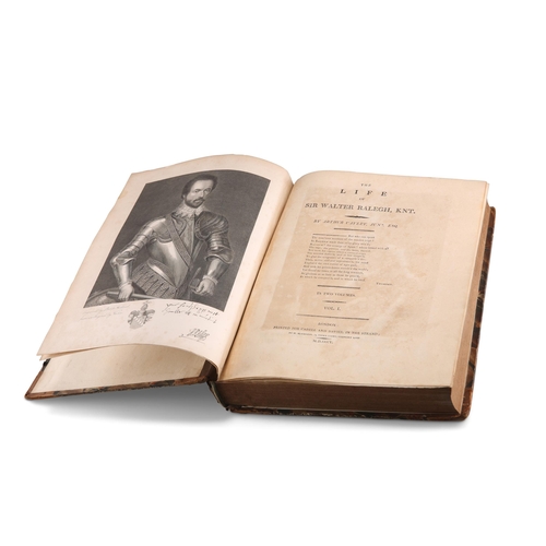 262 - CAYLEY (ARTHUR), The Life of Sir Walter Raleigh, 2 volumes bound in 1, 1805, half leather. (2)... 