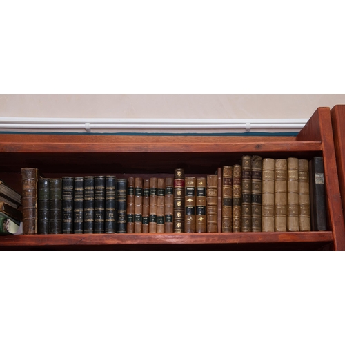 266 - A SHELF OF EARLY LITERATURE, ETC., mainly 18th/19th Centuries, many in leather.... 