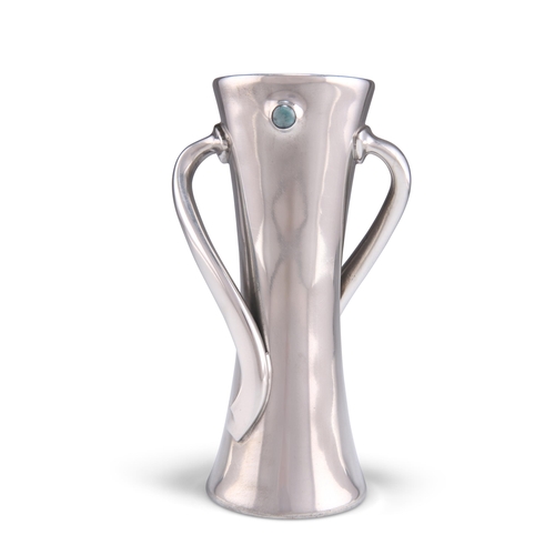 33 - A LIBERTY & CO TUDRIC PEWTER TWO-HANDLED VASE, DESIGNED BY ARCHIBALD KNOX, no. 030, the waisted ... 